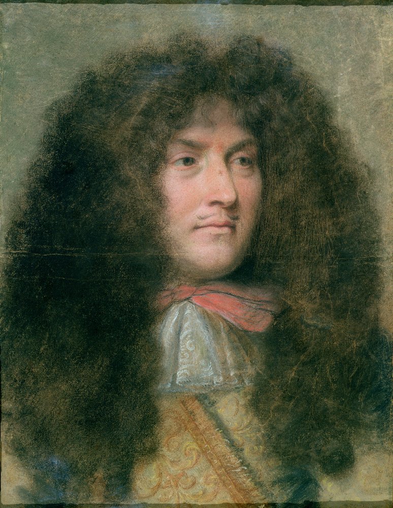 ルイ14世の肖像（1638-1715）フランス国王（紙にパステル）